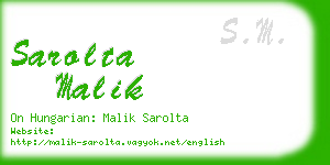 sarolta malik business card